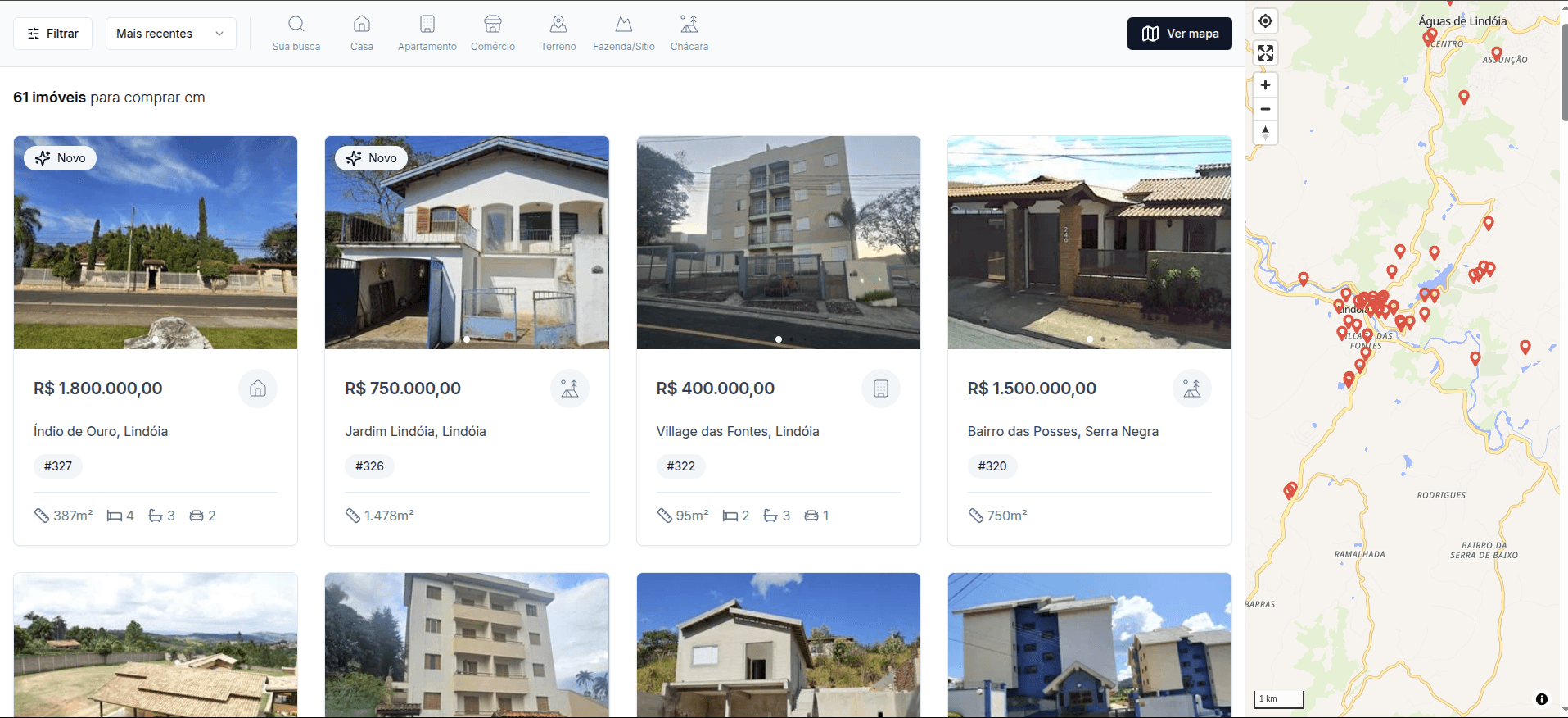 Busca com mapa interativo